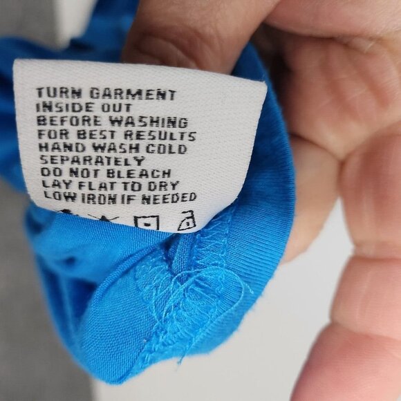 Liz Lange Womens Maternity Maxi Dress PS Blue Silver Buckle Cold Shoulder V-Neck - Picture 7 of 9